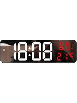 Nacario Valkyrie Nem Ölçer Dereceli LED Duvar Masa Alarm Saati Kırmızı