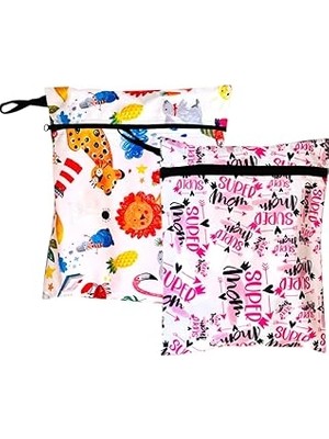 Nacario Yorni 2 Adet Sıvı Geçirmeyen Çok Amaçlı Çanta, 30 x 35 cm Jungle 37 x 30 cm Mom Desen, Ekonomik