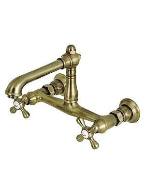 Nacario Brass KS7243AX 8-Inç Merkezi Duvara Monte Banyo Bataryası, Antik Pirinç