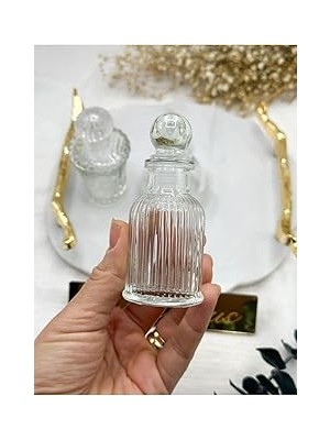 Nacario Tinky Winky Kristal Kapaklı Cam Sprey Parfüm Kamp Şişe Cam Şişe 10 Adet Beyaz
