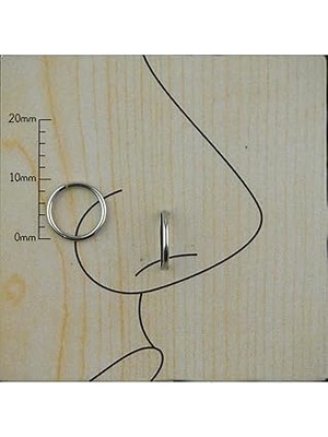 Nacario 1mm Cerrahi Çelik Hızma&piercing 8mm, Gümüş