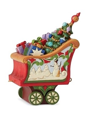 Nacario Enesco Jim Shore Heartwood Creek Noel Tren Kömür Araba Figürü, 13,7 cm Yükseklik, Çok Renkli