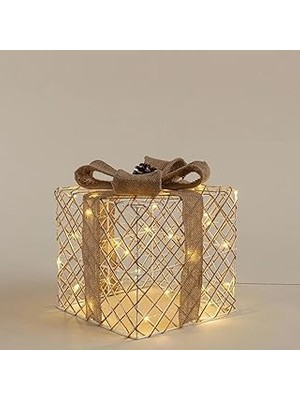 Nacario Giftbox Işıklı Dekoratif Obje 25 cm