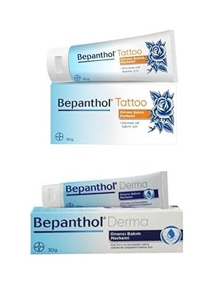 Nacario Tattoo Dövme Bakım Merhemi 50 gr + Derma Onarıcı Bakım Merhemi 30 Gr, Set