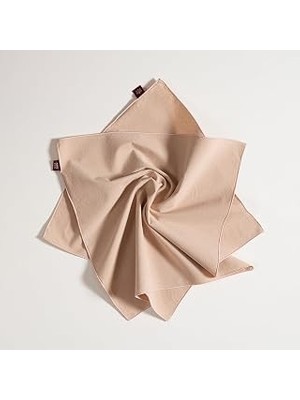 Nacario Solıd Overloklu 2'li PAMUK%100 Pamuk Peçete 45X45 cm Kum Rengı