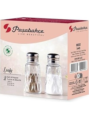 Nacario Paşabahçe 80232 Leafy 2 Li Tuzluk-Biberlik Set 100 cc