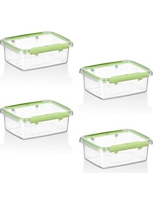 Nacario Smartware 4'lü Set Press - Lock Saklama Kabı 820 ml Yeşi̇l