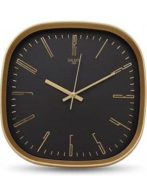 Nacario Galaxy Serisi Abs Kasa Duvar Saati Oval 30 cm Gold-Siyah Klasik Kadran