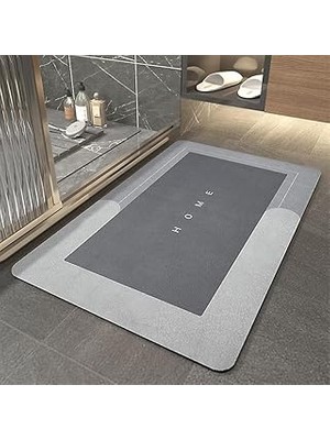 Nacario Banyo Paspası-Süper Emici-Kaymaz Tabanlı Banyo Abdest Paspası-Kare Gri̇ 50 * 70