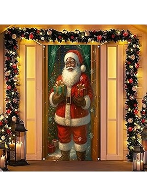 Nacario Blissyard Merry Christmas Kapı Örtüsü 171 x 71 cm Tatil Ön Sundurma Kapı Afiş Dekorasyon Kış Noel B
