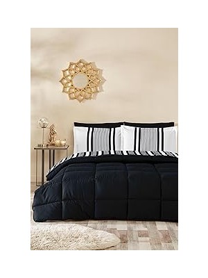Nacario Özdilek Wonder Çift Kişilik Lastikli Fitted Çarşaf Nevresim Takımı Lacivert