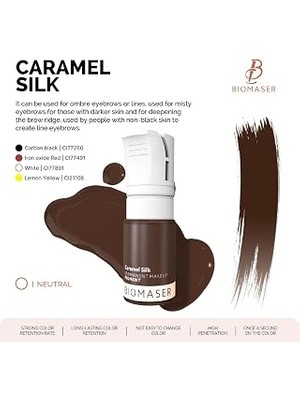 Nacario Biomaser Caramel Silk Pudra Serisi Profesyonel Kaş Pigmenti, 12ML, Ipeksi Yanık Karamel
