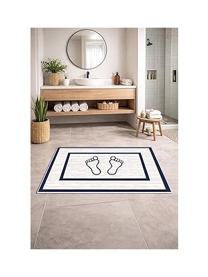 Nacario Pelangi Kaymaz Banyo Halısı, Ayak Desenli, Su Emici Süngerli Yüzey, Makinede Yıkanabilir, St