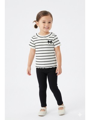 Tayo Baby Kız Bebek & Çocuk %100PAMUKLU Alt Üst Kaşkorse Tayt'lı Takım