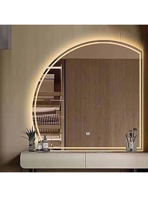 Nacario Banyo Için LED Ay Duvar Aynası, 70X110 cm Akıllı Makyaj Aynası, Ön Arka Aydınlatmalı, Buğu Önley