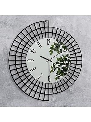 Nacario Emores 60 cm Metal Çerçeve Ayna Gövde Dekorati̇f Duvar Saati̇
