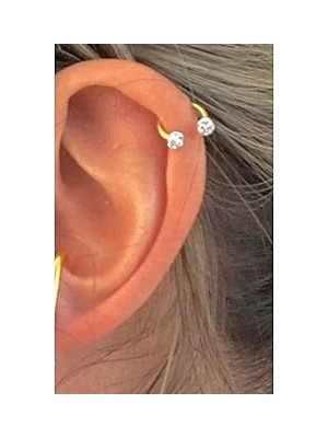 Nacario Çelik Gold Yarım Ay Shambala Piercing 8mm, Altın