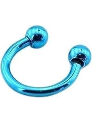 Nacario Parlak Renk Top Uçlu Yarım Halka Piercing P385