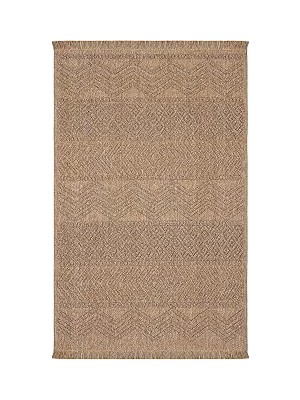 Nacario Cool Halı Mirage Kahverengi Halı Bukle Kaymaz Yıkanabilir Halı Geometrik Desen Oturma Odası Halısı