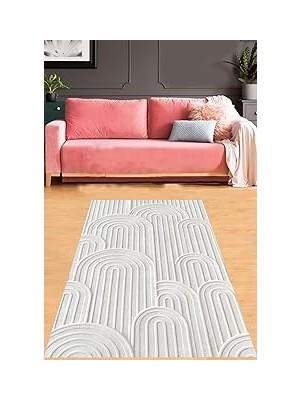 Nacario Pelangi Soyut Iskandinav Desenli Yıkanabilir Kaymaz Taban Tutmaz Salon Halısı Yolluk, Gri 100