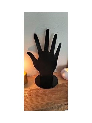 Nacario Perka Tasarim Takı Standı El Motifli Kesim Ahşap Dekor