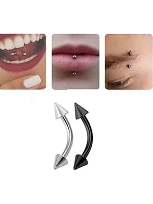 Nacario 2'li Set Çelik Kaş Rook Piercing