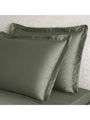 Nacario Linens x Tencel™ Lyocell 2'li Volanlı Yastık Kılıfı Yeşil