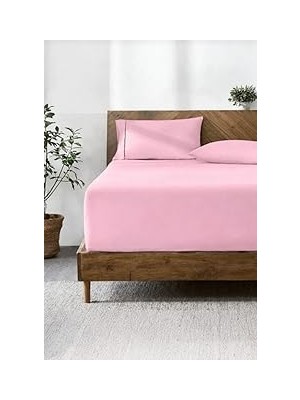 Nacario Lastikli & Hipoalerjenik Çarşaf |%100 Pamuk Penye Kumaş | 120X200 cm Pembe, Luxcarsaf