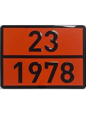 Nacario Metal 40X30 cm Levha (1 Adet) 23-1978 Likit Propan Sıvı Propan Taşımacılığı Tehlikeli Madde