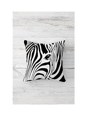 Nacario Pelangi Zebra Desenli Çift Tarafı Baskılı Gizli Fermuarlı Yastık Kılıfı Kırlent Koltuk Yastık Kılıf
