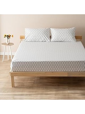 Nacario Soley Beyaz %100 Pamuklu Tek Kişilik Çarşaf Seti Mix & Match Limoges Modern Tasarım