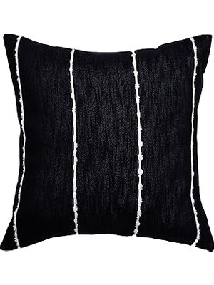 Nacario Ava Çi̇zgi̇li̇ Kirlent Si̇yah 50X50 cm