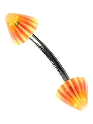 Nacario Rouge Moulin Curved Barbel Çelik Spike Piercing TDGR00898, Turuncu