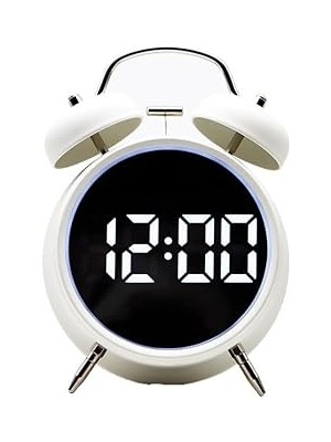 Nacario Valkyrie LED Ekranlı Analog Alarmlı Masa Saati Çalar Saat Pil Dereceli Çift Alarmlı Dijital Saat