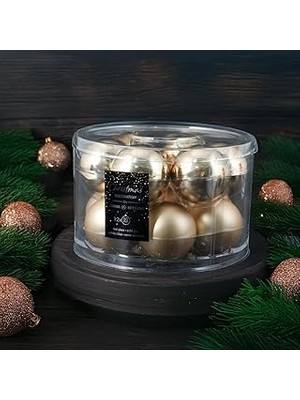 Nacario Koopman New Year 12 Parça Yılbaşı Topu Gold 50 mm