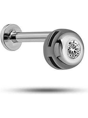 Nacario Nereze 925 Ayar Gümüş Rodyumlu Zirkon Taşlı Pırlanta Montürlü Tragus Piercing Küpe