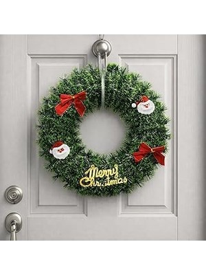 Nacario Noel Kapı Çelenkleri Yeşil Renkli Ağaç Asılı Ön Kapı Süsü Yılbaşı Kapı Süsü Noel Süsü 40 cm