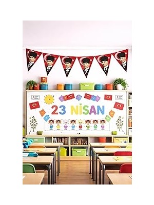 Nacario 23 Nisan Süsleri Atatürk Desenli 23 Nisan Hediyelik Flama 10 Lu