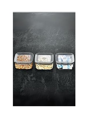 Nacario Vip Ahmet Vip Ahmet VP-327 Sude Kare 3X350 ml Saklama Kabı (8), Şeffaf