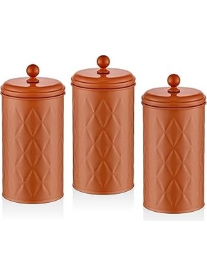 Nacario The Mia Prizma Çay Kahve Kavanozu Terracota 1,20 Lt