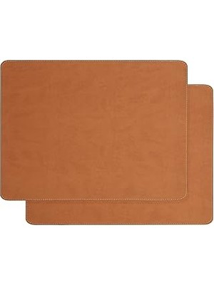Nacario Textile 2'li Taba Renk Deri Amerikan Servis 40 x 30 cm