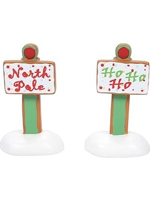 Nacario Department 56 Köy Koleksiyonları Için Aksesuarlar Zencefilli Kurabiye Noel Tabelaları Heykelcik Set