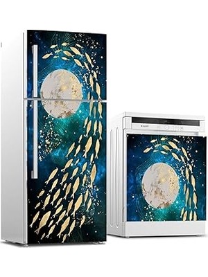 Nacario Buzdolabı Bulaşık Makinası Beyaz Eşya Sticker Kaplama Parıltı