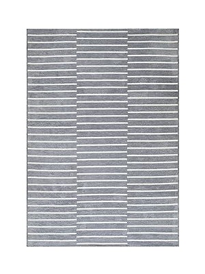 Nacario Textile Gri Renk Çizgi Desenli Şönil Halı Kilim 120 x 180 cm
