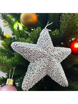 Nacario Yilbaşi Ağaç Süsü 15CM Luks Yildiz Gümüş AST7214