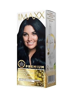 Nacario Maxx Deluxe Premıum Yarı Kit Set Saç Boyası 1.1 Siyah