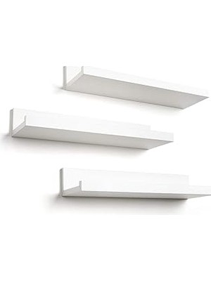 Nacario Americanflat 35,6 cm Asılı Raf Seti, 3'lü Beyaz, Kompozit Ahşap, Duvara Monte Edilmiş Saklama Rafla