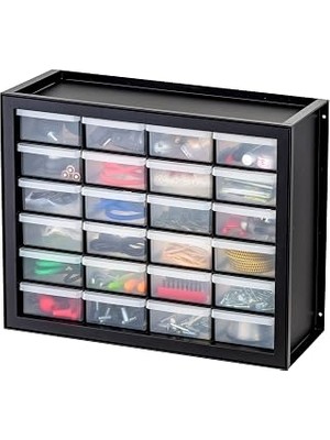 Nacario Iris Usa, Inc Dpc-24 24 Çekmece Parçaları Donanım Dolabı, 19,5 Inç x 15,5 Inç x 7 Inç, Siyah