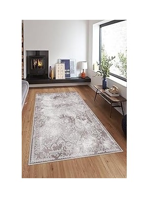Nacario Pelangi Lila Zemin Osmanlı Motifler Yıkanabilir Kaymaz Taban Tutmaz Salon Halısı Yol