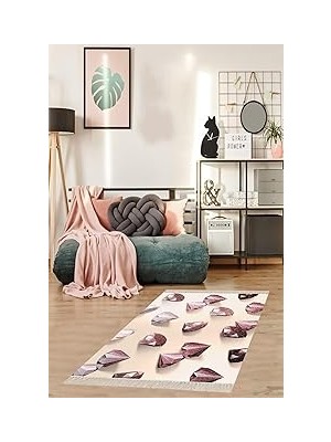 Nacario Pelangi Elmas Desenli Kaymaz Taban Halı, Pembe 130 x 180